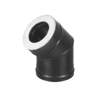 Сэндвич-колено BLACK (AISI 430 1,0мм/0,5мм, KERALUX) 45* 2 секции д.120х200