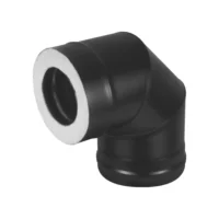 Сэндвич-колено BLACK (AISI 430 1,0мм/0,5мм, KERALUX) 90* 3 секции д.115х200